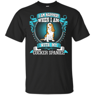 I Am Happiest With My Cocker Spaniel Dog